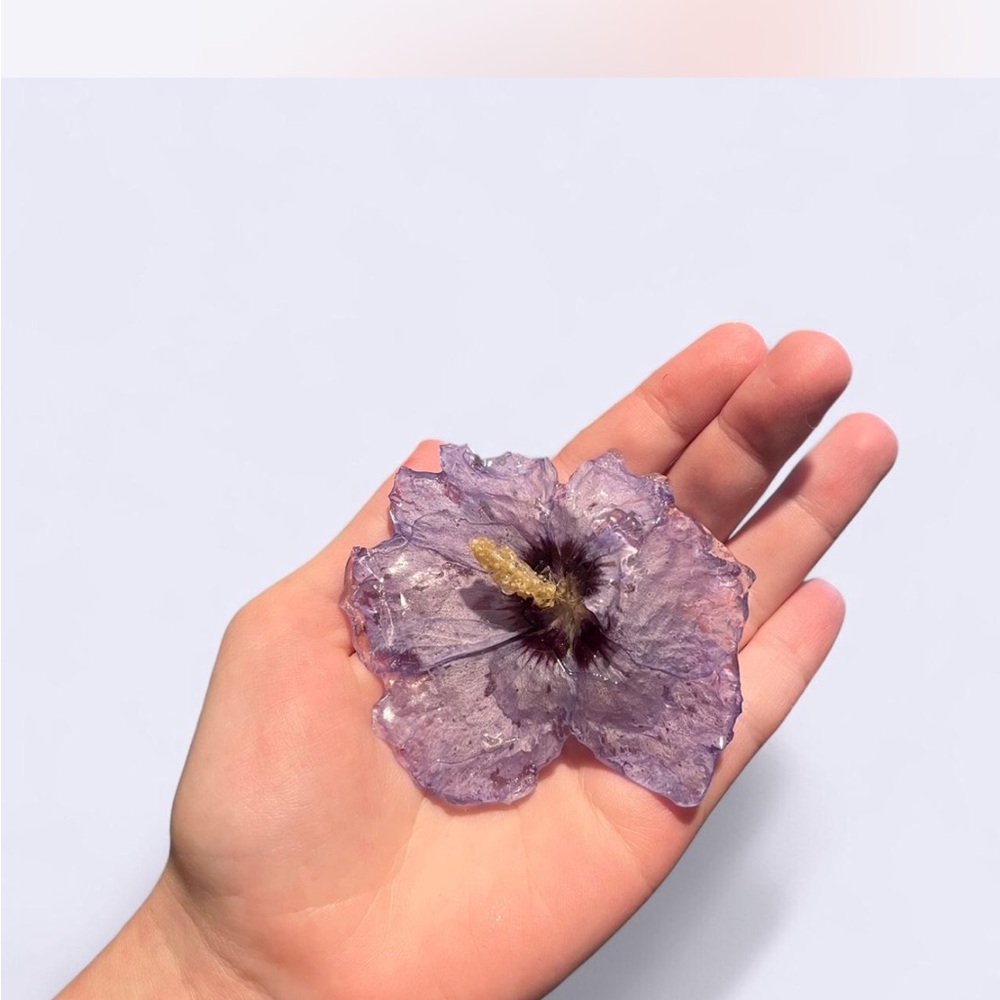 Purple Resin Hibiscus Hairclip